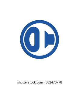 OC initial letters circle business logo blue