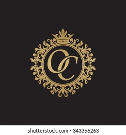 OC initial luxury ornament monogram logo