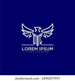 OC initial monogram for business logo with eagle image
