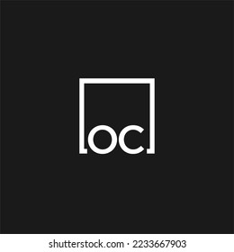 OC initial monogram logo with square style design