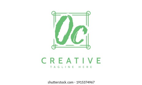 OC Initials, handwriting logo vector