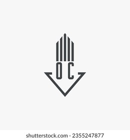 OC initials Real Estate Logo stock illustration. Logo vector