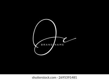 OC letter beauty cursive handwriting logo. vector logo| abstract logo| minimalist logo| brand identity| calligraphy design.