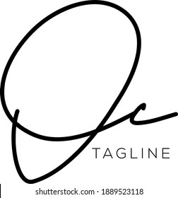 OC  Letter Initial Logo Design, Vector Template