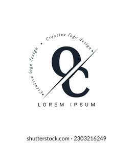 OC-Logo-Design mit kreativer Kürzung. Kreatives Logo-Design