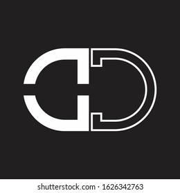 OC Letter logo monogram with oval shape negative space design template