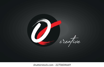 Icono del logotipo de pincel de las letras de OC, diseño de vectores elegantes