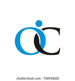 OC logo initial letter design template vector