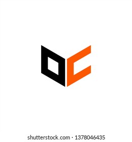 OC Logo Letter Initial With Black and Orange Colors