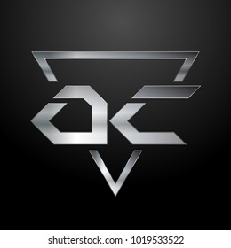 OC Logo, Metal Logo, Silver Logo, Monogram, Polygon