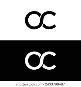 OC logo. O C design. White OC letter. OC, O C letter logo design. Initial letter OC linked circle uppercase monogram logo.