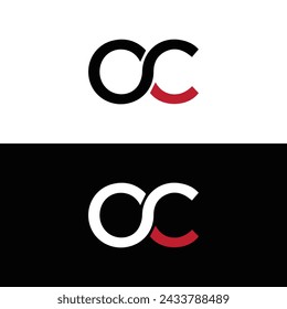 OC logo. O C design. White OC letter. OC, O C letter logo design. Initial letter OC linked circle uppercase monogram logo.