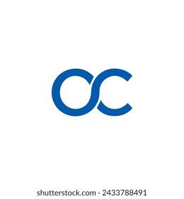 OC logo. O C design. White OC letter. OC, O C letter logo design. Initial letter OC linked circle uppercase monogram logo.