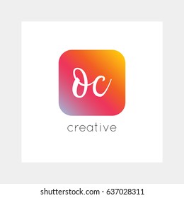 OC logo, vector. Useful as branding, app icon, alphabet combination, clip-art.