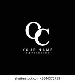 Logotipo vetor mínimo OC - Logotipo empresarial simples para Monograma O e C