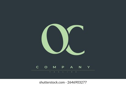 OC Modern Initials Logo Design. Branding logo with stylized initials showcasing bold design and modern aesthetic. Ideal for professional business branding or creative projects focusing on minimalistic