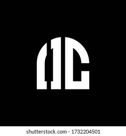 OC monogram logo with curve shape design template isolated on black background