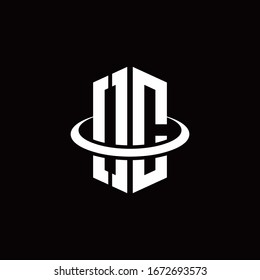 Logotipo del monograma OC en un estilo hexagonal y rodeado por un anillo
