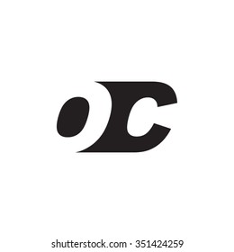 OC negative space letter logo