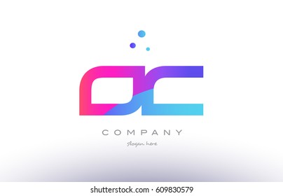 oc o c  creative pink purple blue modern dots creative alphabet gradient company letter logo design vector icon template