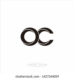 oc o c Initial Letter Split Lowercase Modern Monogram linked outline rounded logo