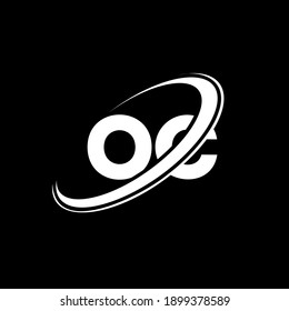 OC O C letter logo design. Initial letter OC linked circle uppercase monogram logo red and blue. OC logo, O C design. oc, o c