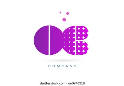 oc o c pink dots dotted letter logo alphabet creative company vector icon design template