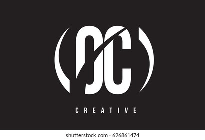 OC O C White Letter Logo Design with White Background Vector Illustration Template.