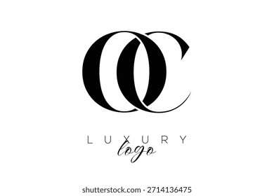 Logotipo de tipografía de monograma de letra OC Serif para una identidad de marca de Premium elegante
