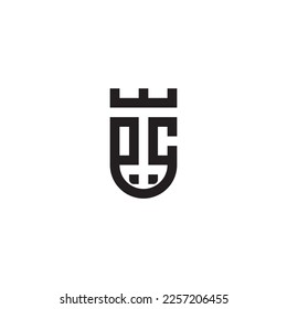 logotipo retro de concepto de escudo OC en un diseño profesional de alta calidad que se imprimirá bien en cualquier medio de impresión