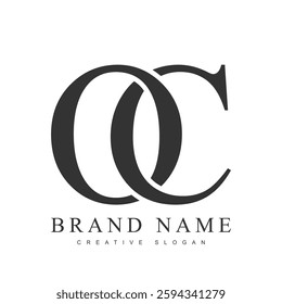 OC trendy logotype template. Initial letter o and c classic font style. Creative logo for company name or identity. Vector illustration.