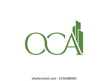 OCA Initial Monogram Letter oca Real Estate Logo Design Vector Template o c a Letter Logo Design for Construction Company