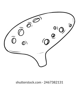 ocarina illustration outline isolated vector