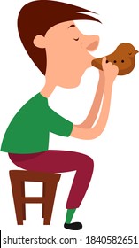 Ocarina instrument, illustration, vector on white background