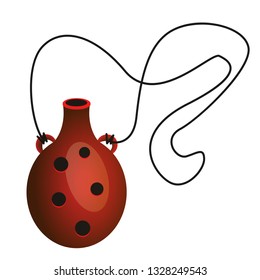Ocarina isolated vector illustration