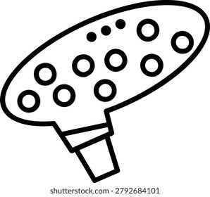 Ocarina Line Icon Vector Design