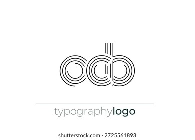 Logotipo da tipografia geométrica moderna da OCB. Composição moderna e elegante com uma ilustração de logotipo de tipografia monocromática projetada com linhas intrincadas.