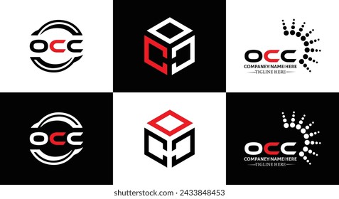 OCC logo. O C C design. White OCC letter. OCC, O C C letter logo design. Initial letter OCC linked circle uppercase monogram logo.