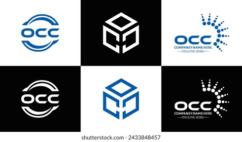 OCC logo. O C C design. White OCC letter. OCC, O C C letter logo design. Initial letter OCC linked circle uppercase monogram logo.