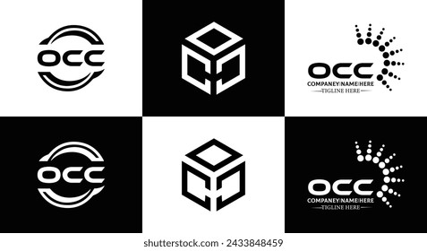 OCC logo. O C C design. White OCC letter. OCC, O C C letter logo design. Initial letter OCC linked circle uppercase monogram logo.