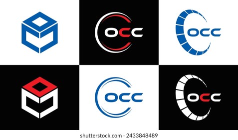 OCC logo. O C C design. White OCC letter. OCC, O C C letter logo design. Initial letter OCC linked circle uppercase monogram logo.