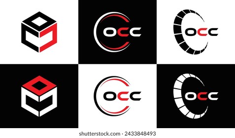 OCC logo. O C C design. White OCC letter. OCC, O C C letter logo design. Initial letter OCC linked circle uppercase monogram logo.