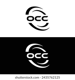 OCC logo. O C C design. White OCC letter. OCC, O C C letter logo design. Initial letter OCC linked circle uppercase monogram logo.