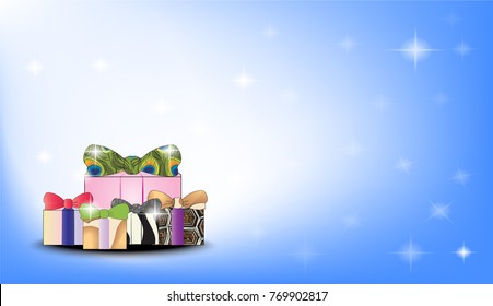occasion gift on blue background with bright star