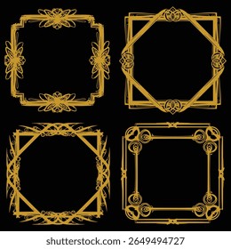 Ocasião Ouro Quadros Florais Premium Conjunto Decorativo Pacotes Formais Reuniões