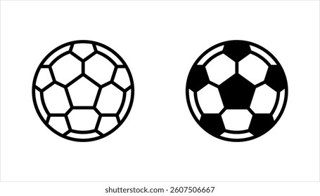 occer ball icon set, football signs, line soccer sport ball, vector illustration on white background