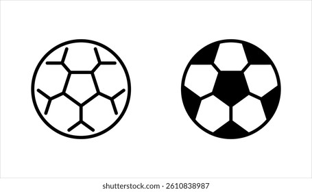 occer ball icon set, football signs, line soccer sport ball, vector illustration on white background