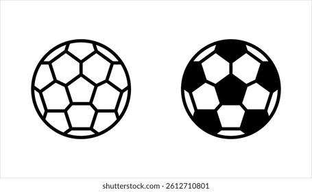 occer ball icon set, football signs, line soccer sport ball, vector illustration on white background
