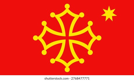 Occitania Flag Vector Illustration Occitan Cross Graphic