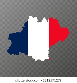 Occitanie Map. Region of France. Vector illustration.